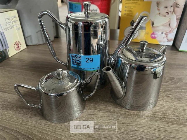 Koffiepot met suiker- en melkpotje - afbeelding 3 van  3