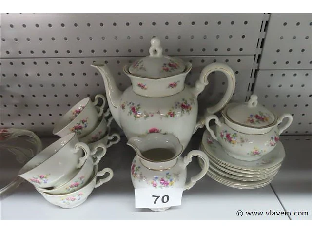 Koffieservies 15-delig, gemarkeerd - afbeelding 1 van  4