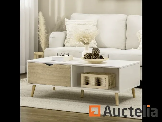 Koffietafel wit 106x58x39.5 cm - afbeelding 5 van  7