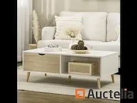 Koffietafel wit 106x58x39.5 cm - afbeelding 5 van  7