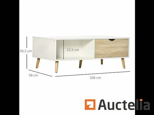 Koffietafel wit 106x58x39.5 cm - afbeelding 6 van  7