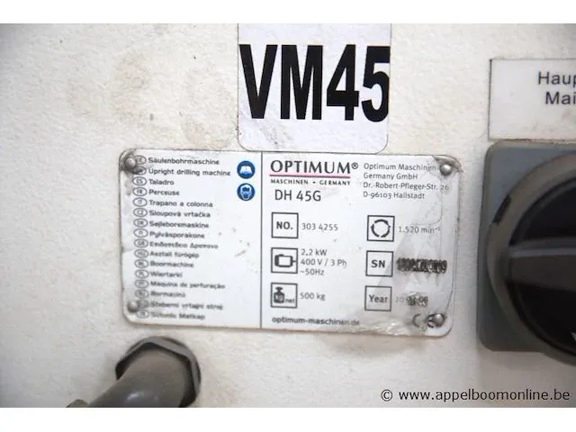 Kolomboormachine optimum dh 45g - afbeelding 4 van  4