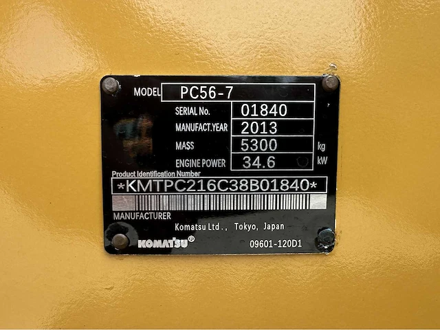 Komatsu - 2013 - pc56-7 - midigraafmachine - afbeelding 37 van  43