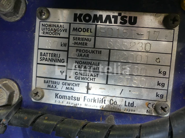Komatsu fd15t-17 vorkheftruck - afbeelding 17 van  17