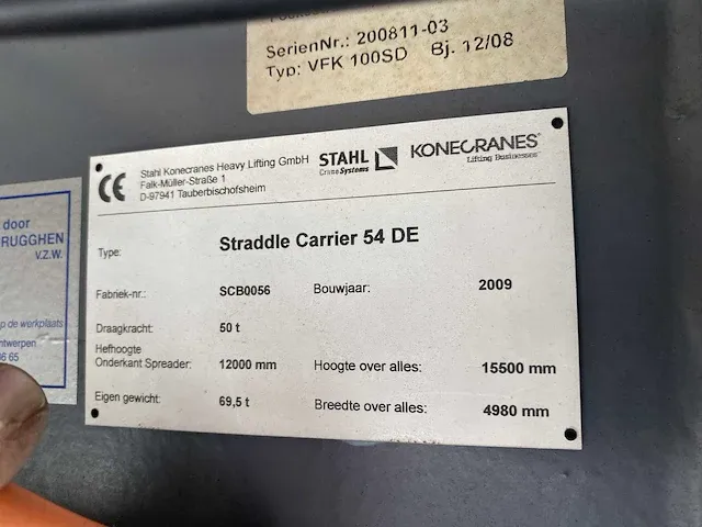 Konecranes - 54de - straddle carrier - 2009 - afbeelding 10 van  21