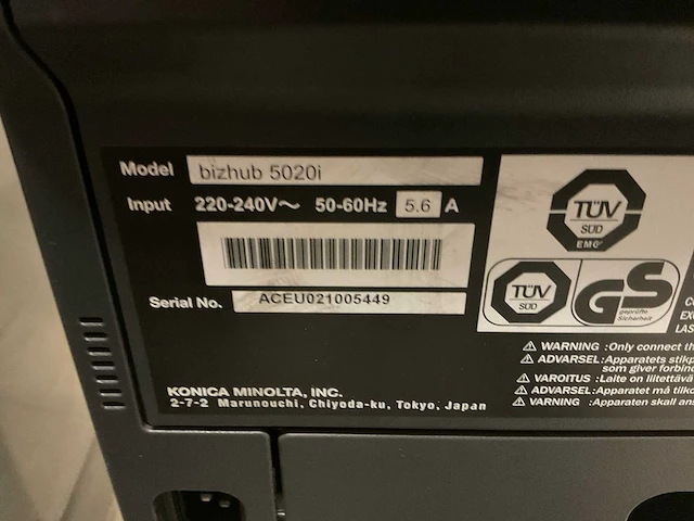 Konica minolta bizhub 5020i multifunctional - afbeelding 4 van  4