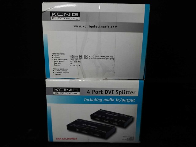 Konig electronic - dvi splitter 4 port - video (2x) - afbeelding 1 van  2