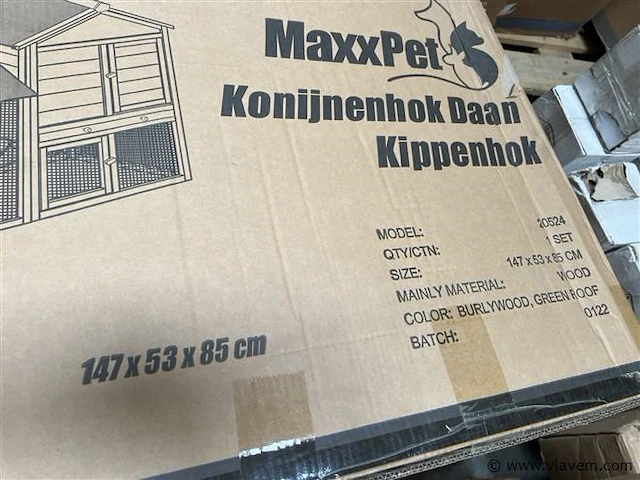 Konijnen-kippenhok, 147 x 53 x 85 cm - afbeelding 1 van  1