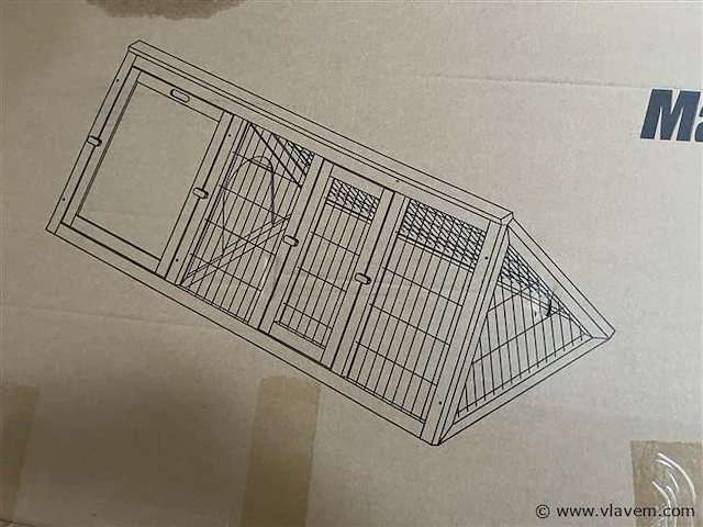 Konijnenhok, 118 x 52 x 45 cm - afbeelding 1 van  3