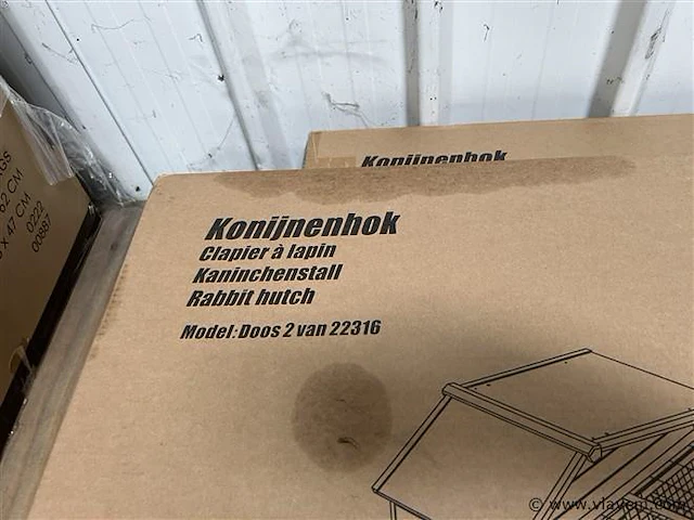 Konijnenhok (2 dozen) 147 x 96 x 69 cm - afbeelding 3 van  4