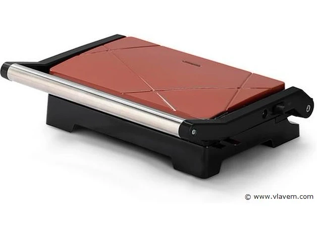 Kontakt grill/bakplaat -vleesgril bakplaat rood - afbeelding 1 van  10