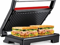 Kontakt grill/bakplaat -vleesgril bakplaat rood - afbeelding 3 van  10