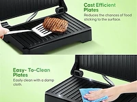 Kontakt grill/bakplaat -vleesgril bakplaat rood - afbeelding 5 van  10