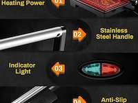 Kontakt grill/bakplaat -vleesgril bakplaat rood - afbeelding 8 van  10