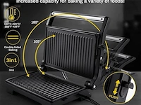 Kontakt grill/bakplaat -vleesgril bakplaat zwart - afbeelding 6 van  9