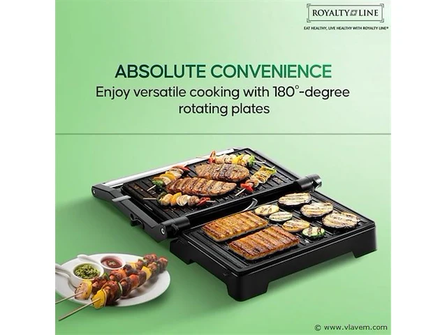 Kontakt grill/bakplaat -vleesgril bakplaat zwart - afbeelding 8 van  9