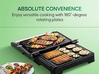 Kontakt grill/bakplaat -vleesgril bakplaat zwart - afbeelding 8 van  9