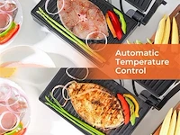 Kontakt grill/bakplaat -vleesgril bakplaat zwart - afbeelding 9 van  9