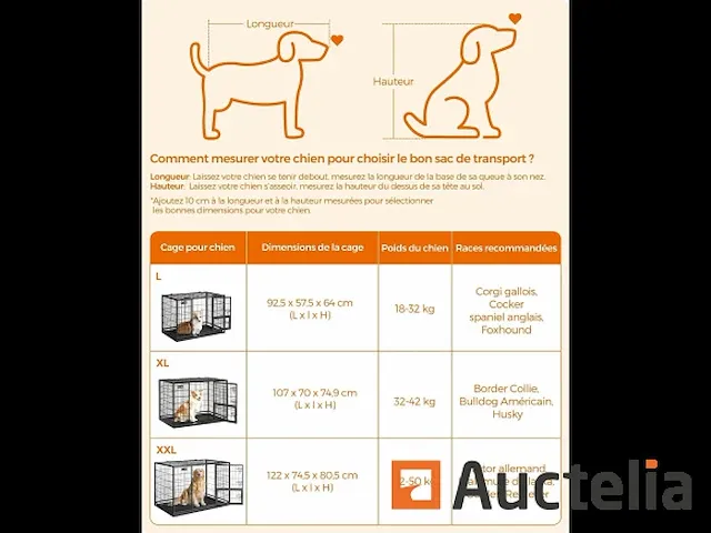 Kooi voor zware hond, 122 x 74,5 x 80,5 cm - afbeelding 2 van  8