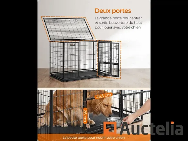 Kooi voor zware hond, 122 x 74,5 x 80,5 cm - afbeelding 4 van  8