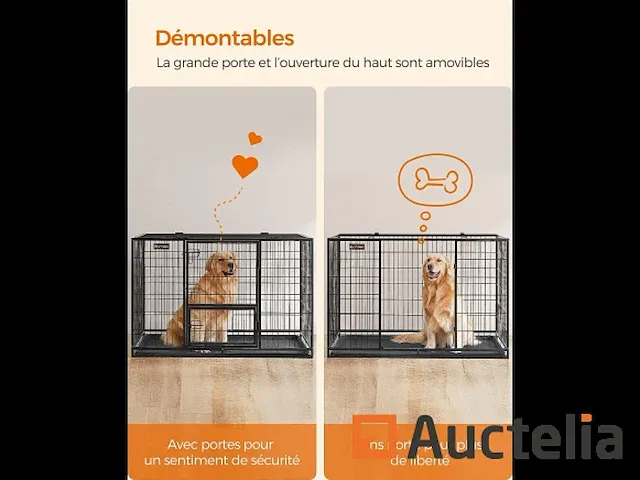Kooi voor zware hond, 122 x 74,5 x 80,5 cm - afbeelding 5 van  8