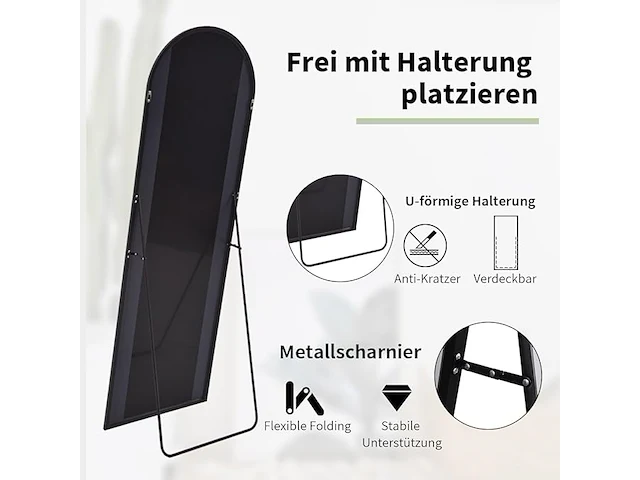 Koonmi boog full-body spiegel (53 x 163 cm) - afbeelding 4 van  5