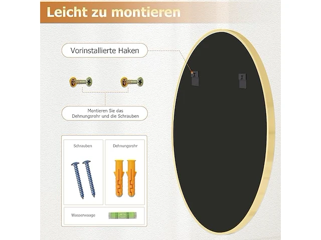 Koonmi grote ronde spiegel (106 cm) - afbeelding 3 van  3