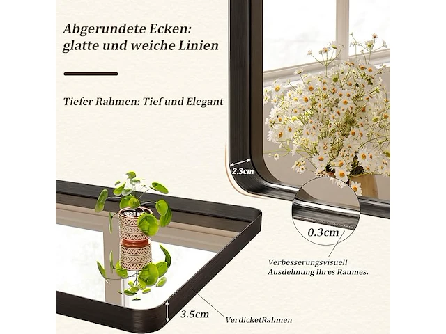 Koonmi wandspiegel (120 x 90 cm) - afbeelding 2 van  4