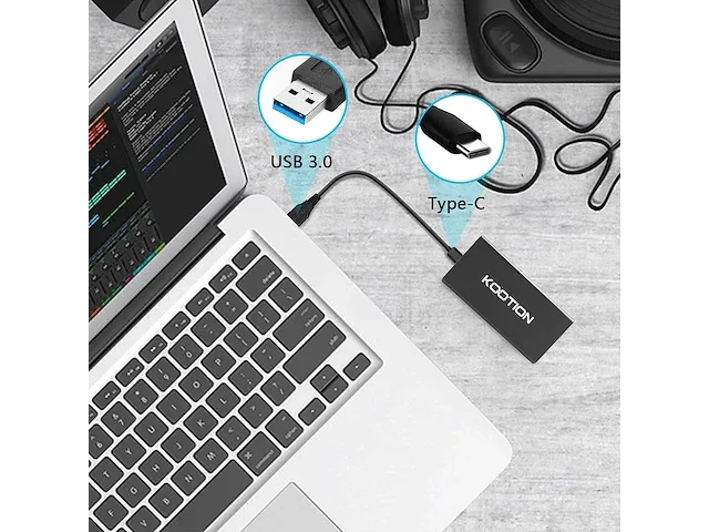 Kootion 500gb draagbare externe ssd usb 3.1 type c flash drive - afbeelding 5 van  5