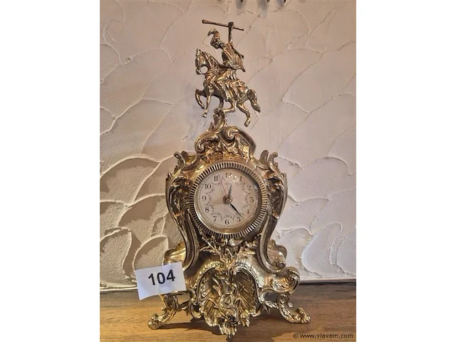 Koperen klok h 45 b 25 d 9cm - afbeelding 1 van  3