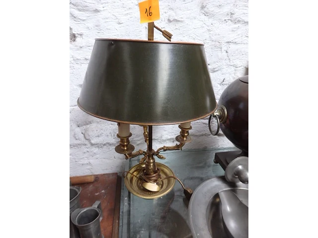 Koperen lamp h 43cm - afbeelding 1 van  2