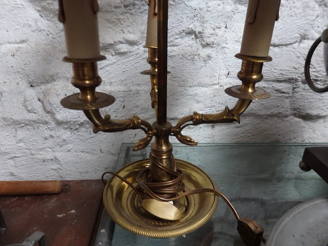 Koperen lamp h 43cm - afbeelding 2 van  2