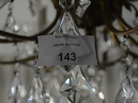 Koperen luster met kristal 15 lichtpunten - afbeelding 3 van  8