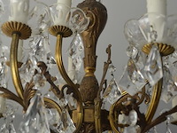 Koperen luster met kristal 15 lichtpunten - afbeelding 5 van  8