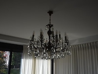 Koperen luster met kristal 15 lichtpunten - afbeelding 2 van  8