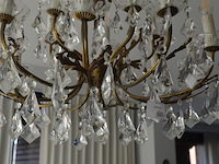 Koperen luster met kristal 15 lichtpunten - afbeelding 4 van  8