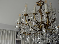 Koperen luster met kristal 15 lichtpunten - afbeelding 6 van  8