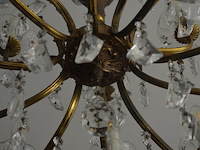 Koperen luster met kristal 15 lichtpunten - afbeelding 8 van  8