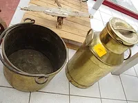 Koperen melkkit en ketel - afbeelding 1 van  1