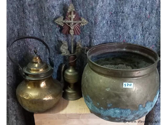 Koperen pot moor kruis - afbeelding 1 van  1