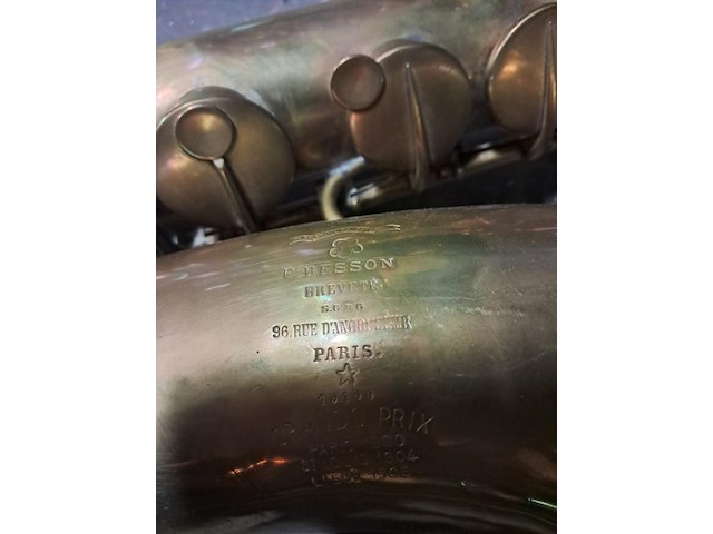 Koperen saxofoon h 800mm - afbeelding 2 van  6