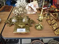 Koperen schrijfset, koperen lamp - afbeelding 1 van  7