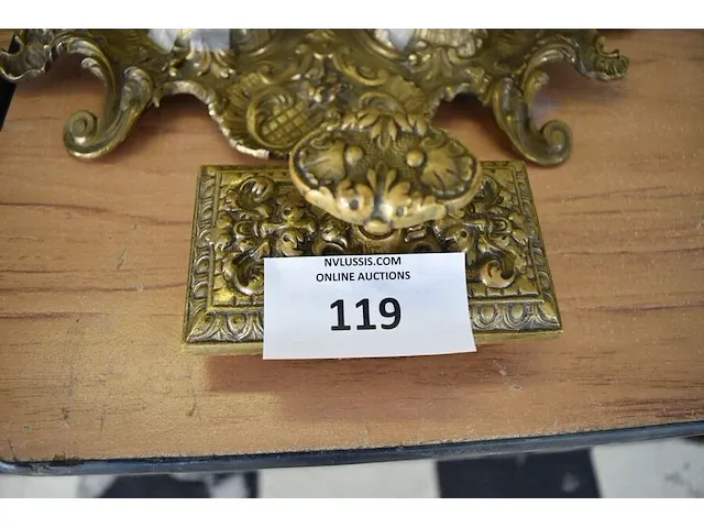 Koperen schrijfset, koperen lamp - afbeelding 2 van  7