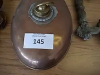 Koperen steelpan, koperen bedverwarmer, koperen deurklink, sierstuk - afbeelding 2 van  9