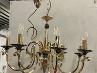 Koperkleurige luchter met 8 armen in hollywood regency stijl - afbeelding 1 van  2