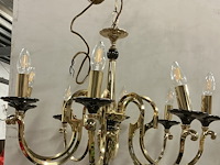 Koperkleurige luchter met 8 armen in hollywood regency stijl - afbeelding 2 van  2