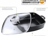 Kopf braadpan santorin (gegoten aluminium, 3,8 liter, incl. glazen deksel met aromaknop, inductie) zwart - afbeelding 2 van  3