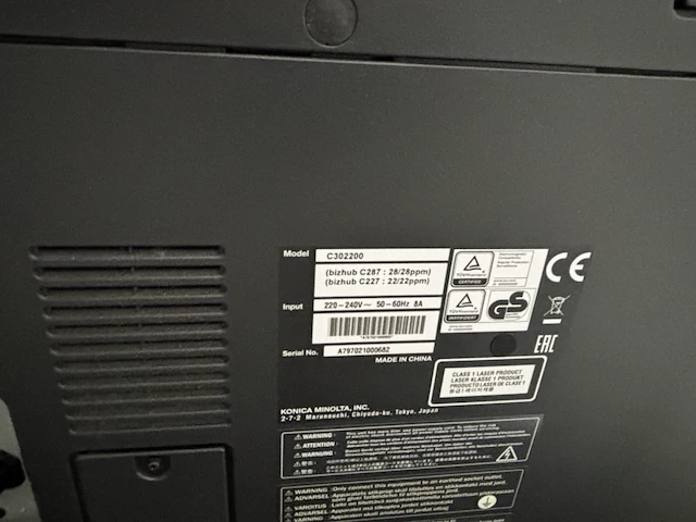 Kopieertoestel konica minolta bizhub c287 - afbeelding 8 van  8