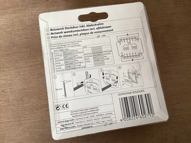 Kopp netwerk wandcontactdoos 2x rj-45 (39x) - afbeelding 4 van  4