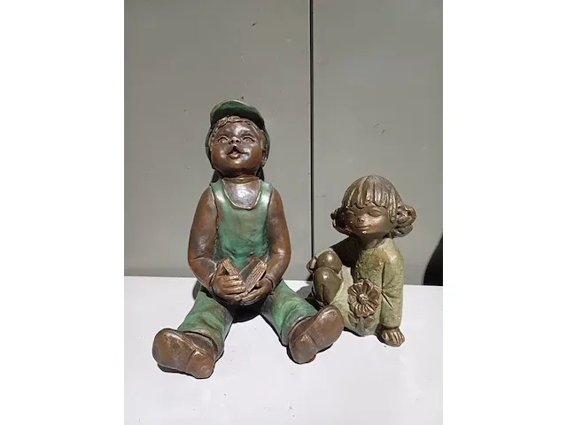 Koppel kinderen (brons) - afbeelding 1 van  1